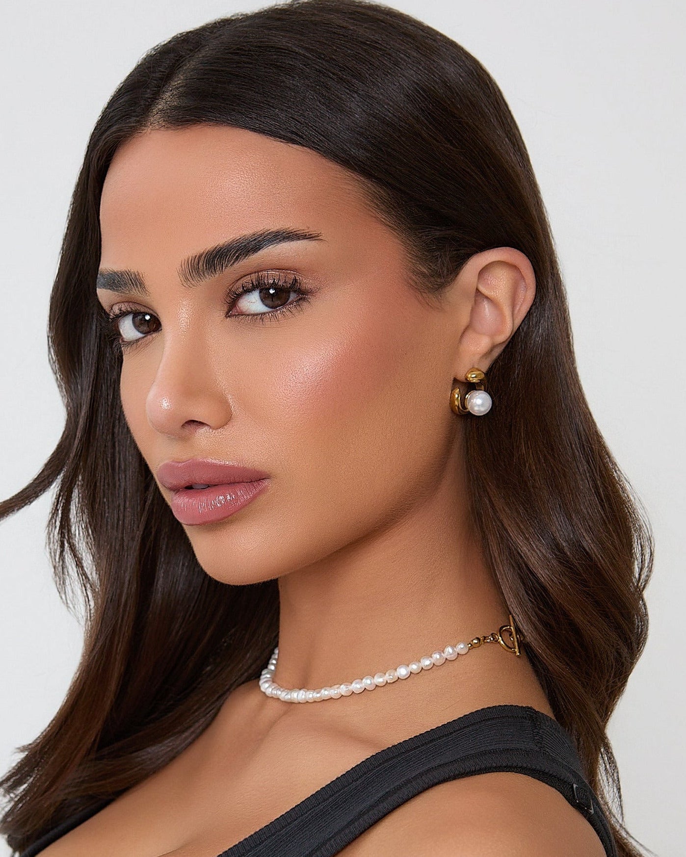 Gold Pearl Detail Earring