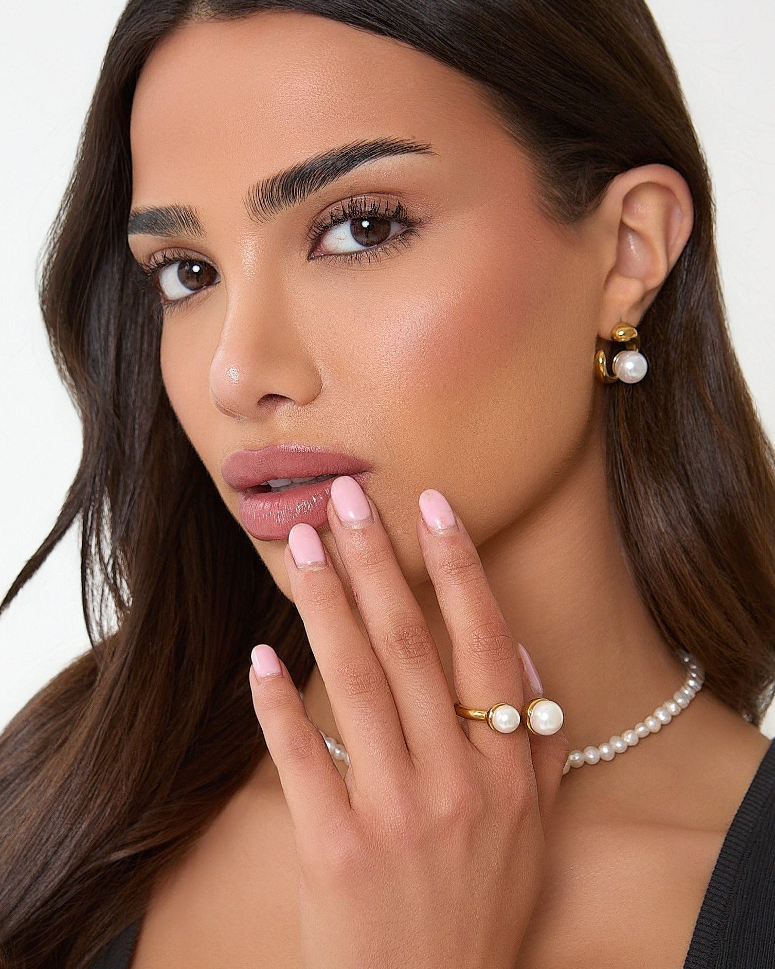 Gold Pearl Detail Earring