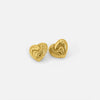 TEXTURED HEART EARRINGS GOLD