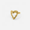 ADJUSTABLE TEXTURED HEART RING - GOLD