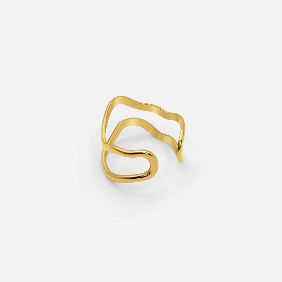 【LAZY DAWN】double layered ring R023〜リング★2021SS Shop Irregular Gold and Silver Adjustable Ring set | Ocean