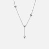 Pointy Heart Drop Necklace - Silver