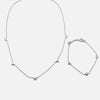 Fine Heart Necklace & Bracelet Set - Silver