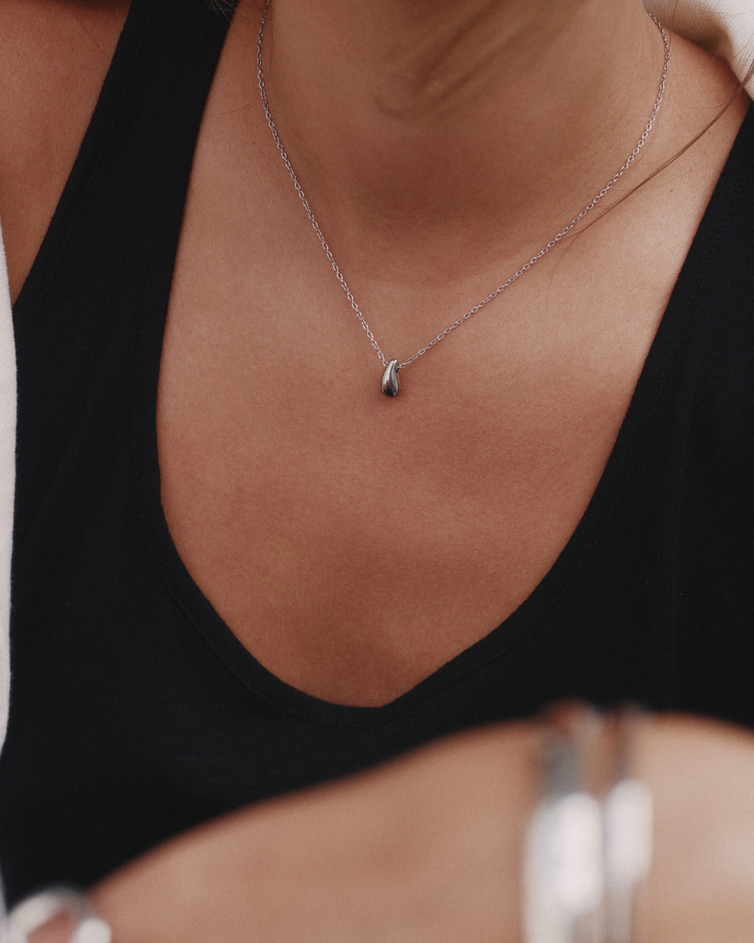 Mini Drop Necklace - Silver