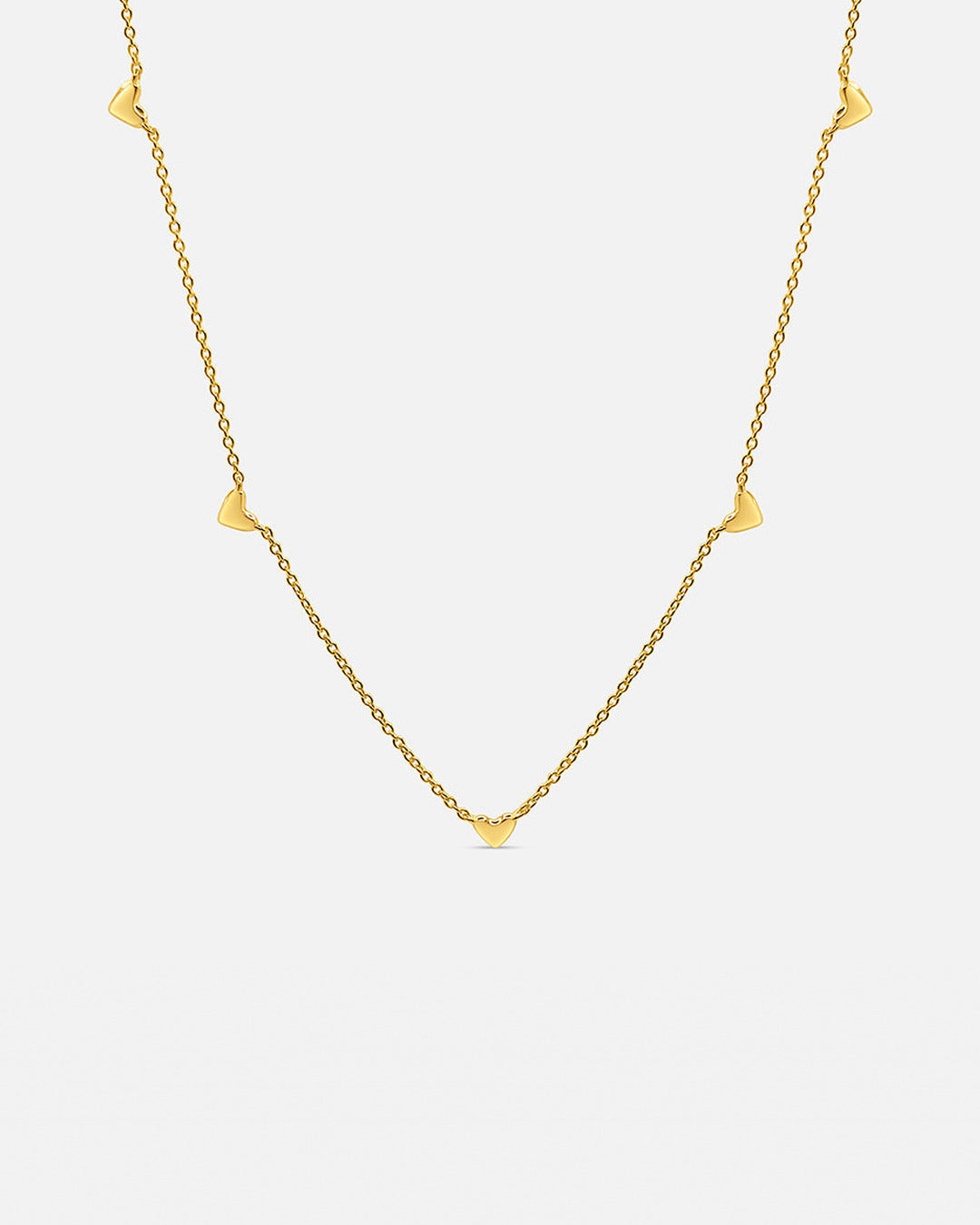Fine Heart Charm Necklace - Gold