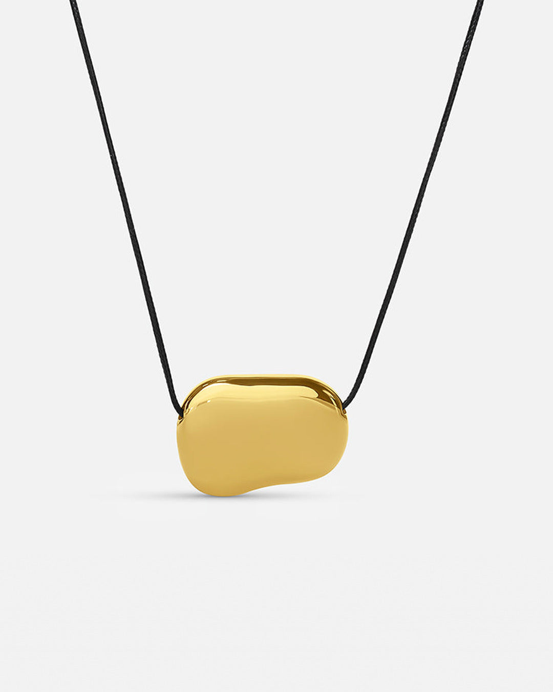 Cord Pebble Necklace - Gold