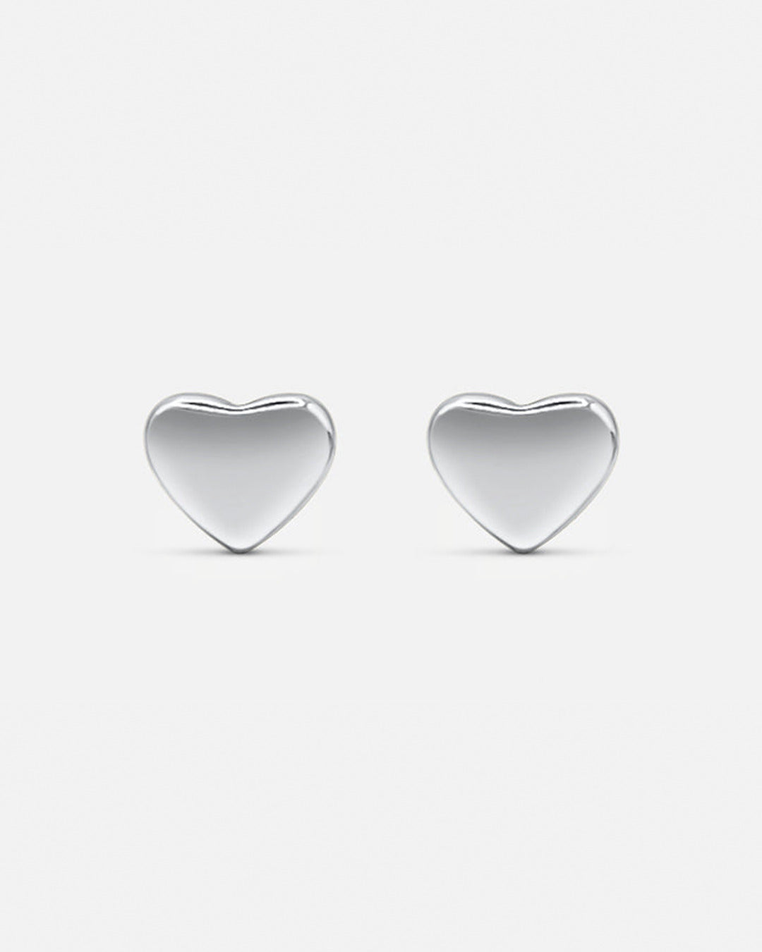 Mini Heart Stud Earrings - Silver