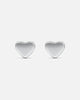 Mini Heart Stud Earrings - Silver