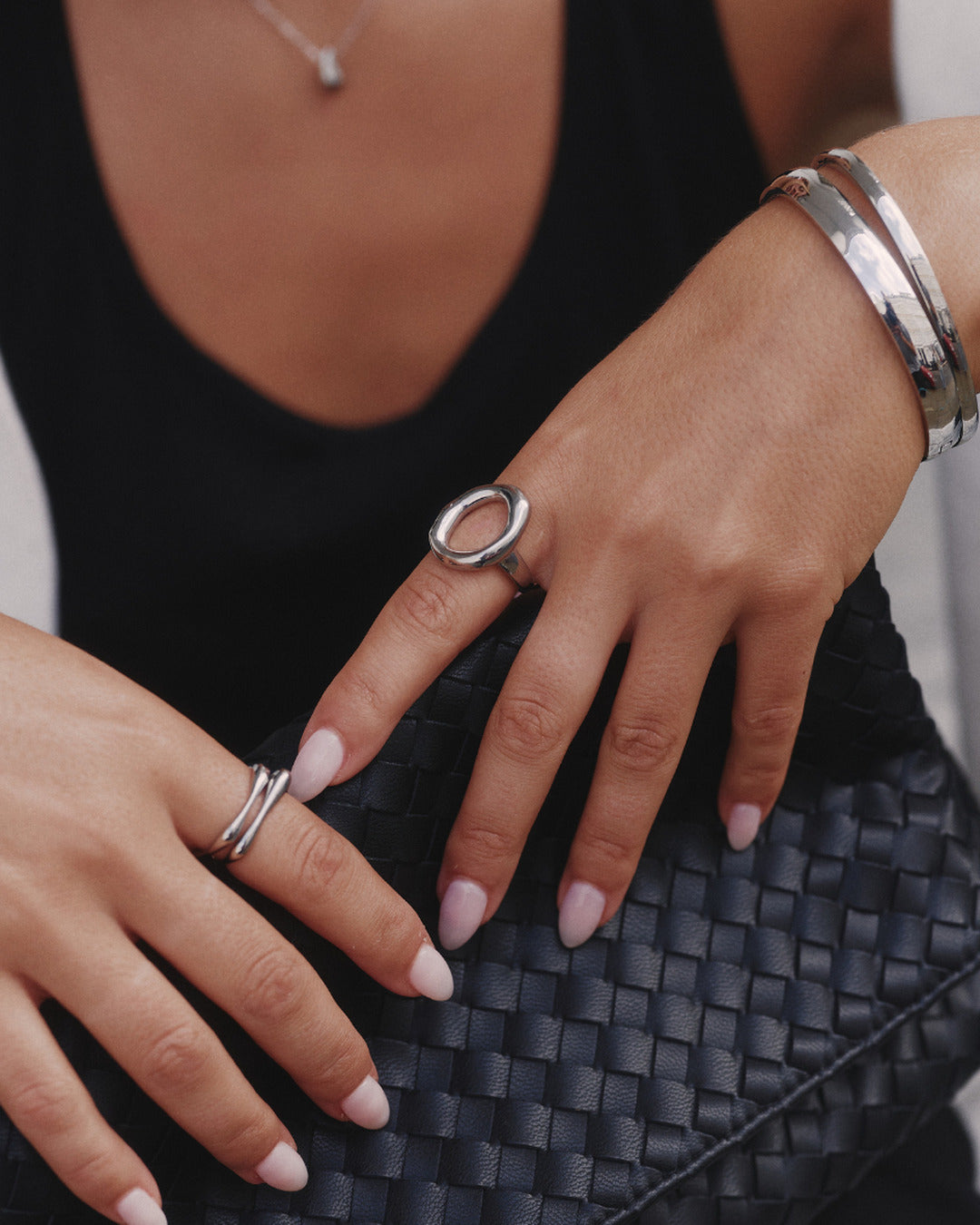 Large Stacking Bangle - Silver