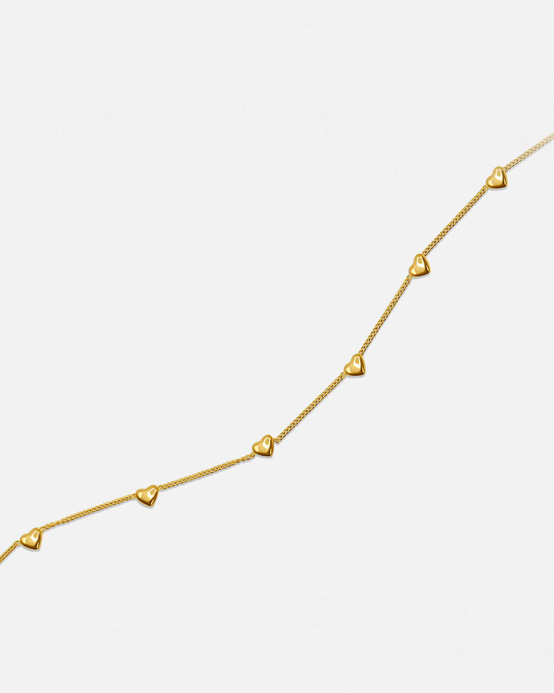 Mini Heart Chain Necklace - Gold