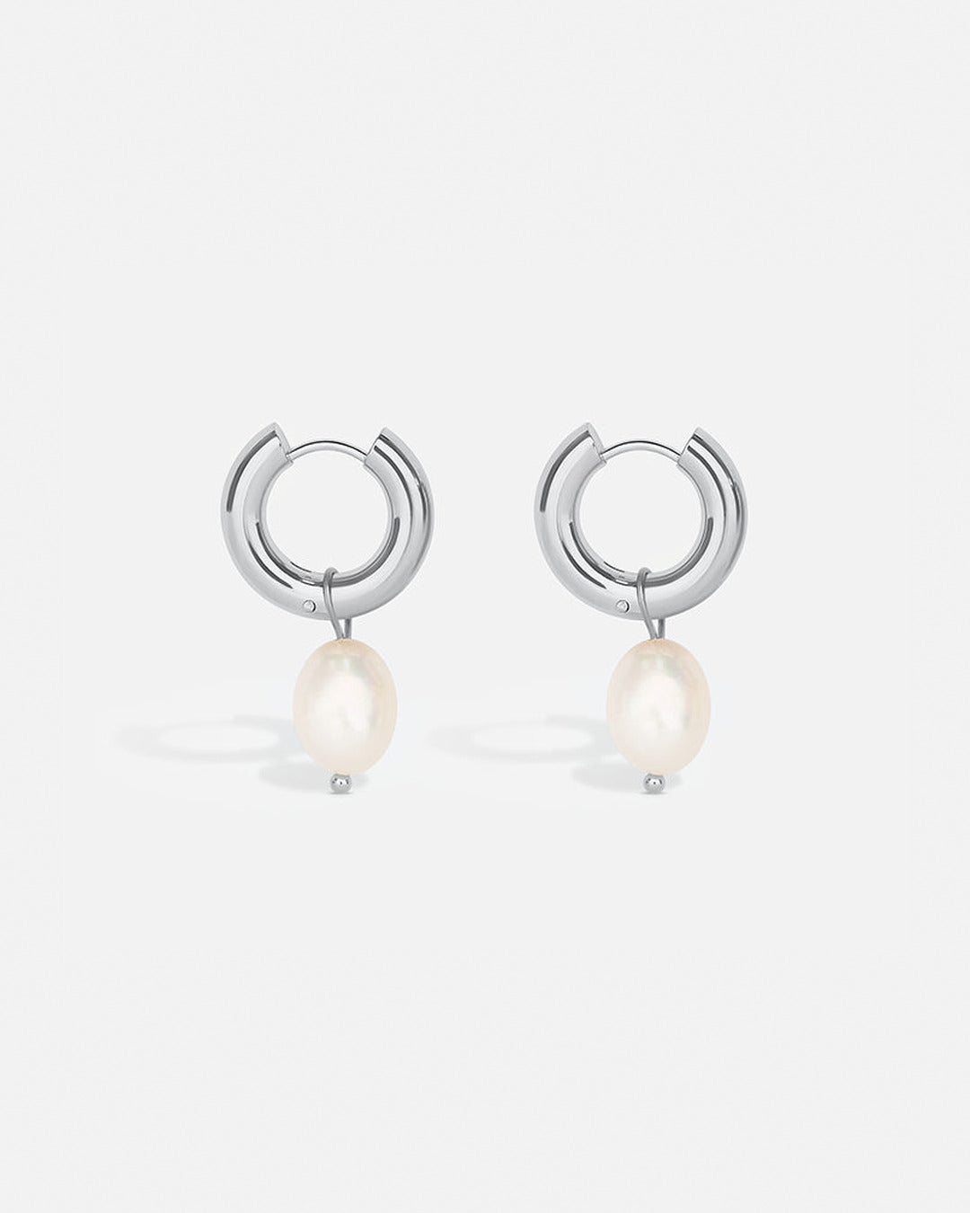 Pearl Drop Earrings - Silver