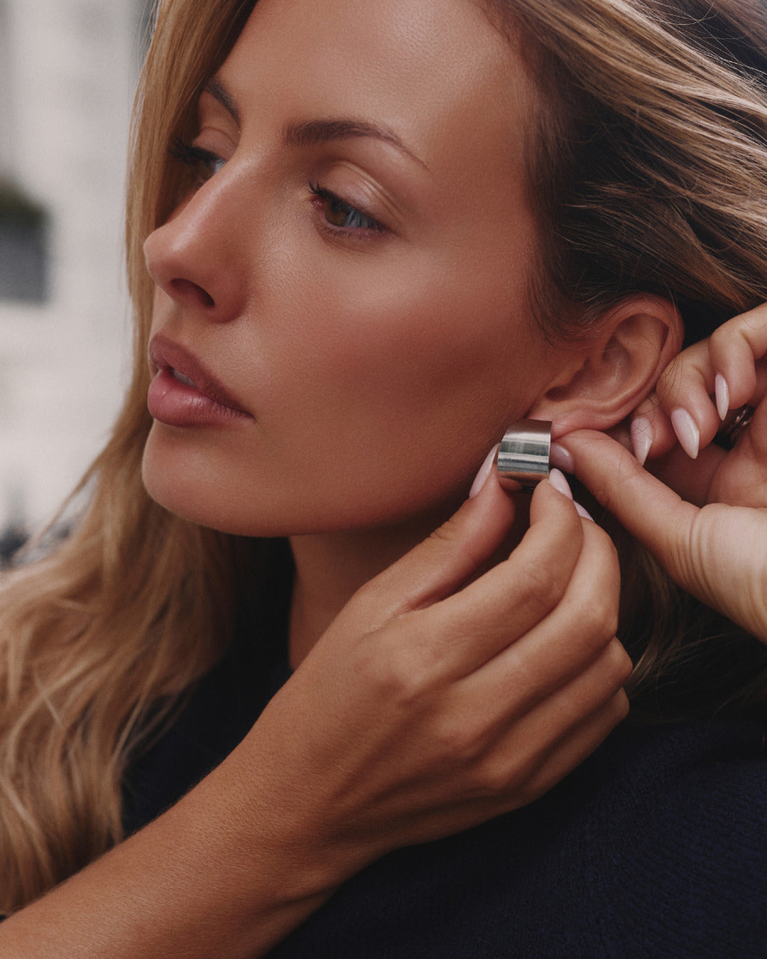 Glossy Hoops Silver