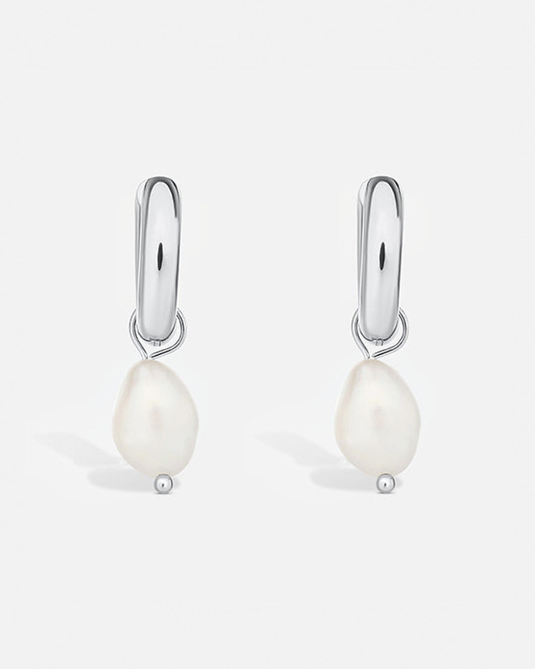Pearl Drop Earrings - Silver
