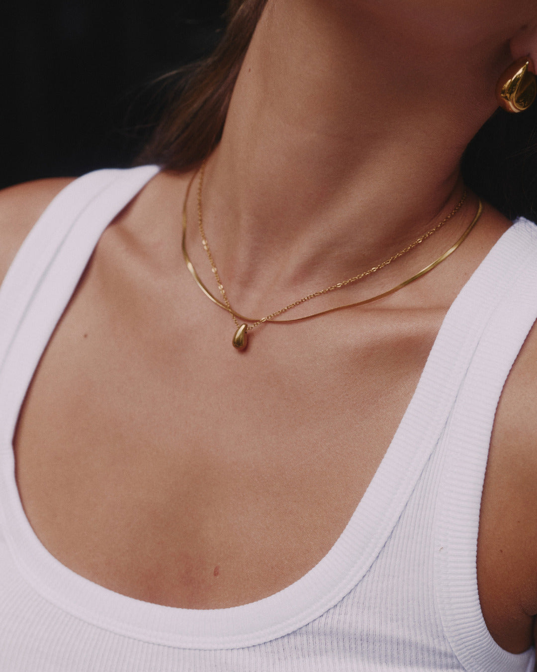 Mini Drop Necklace Gold