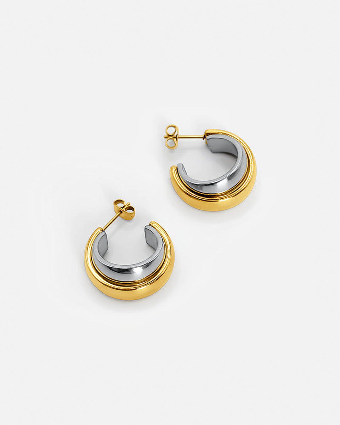 Two Tone Hoop Earrings