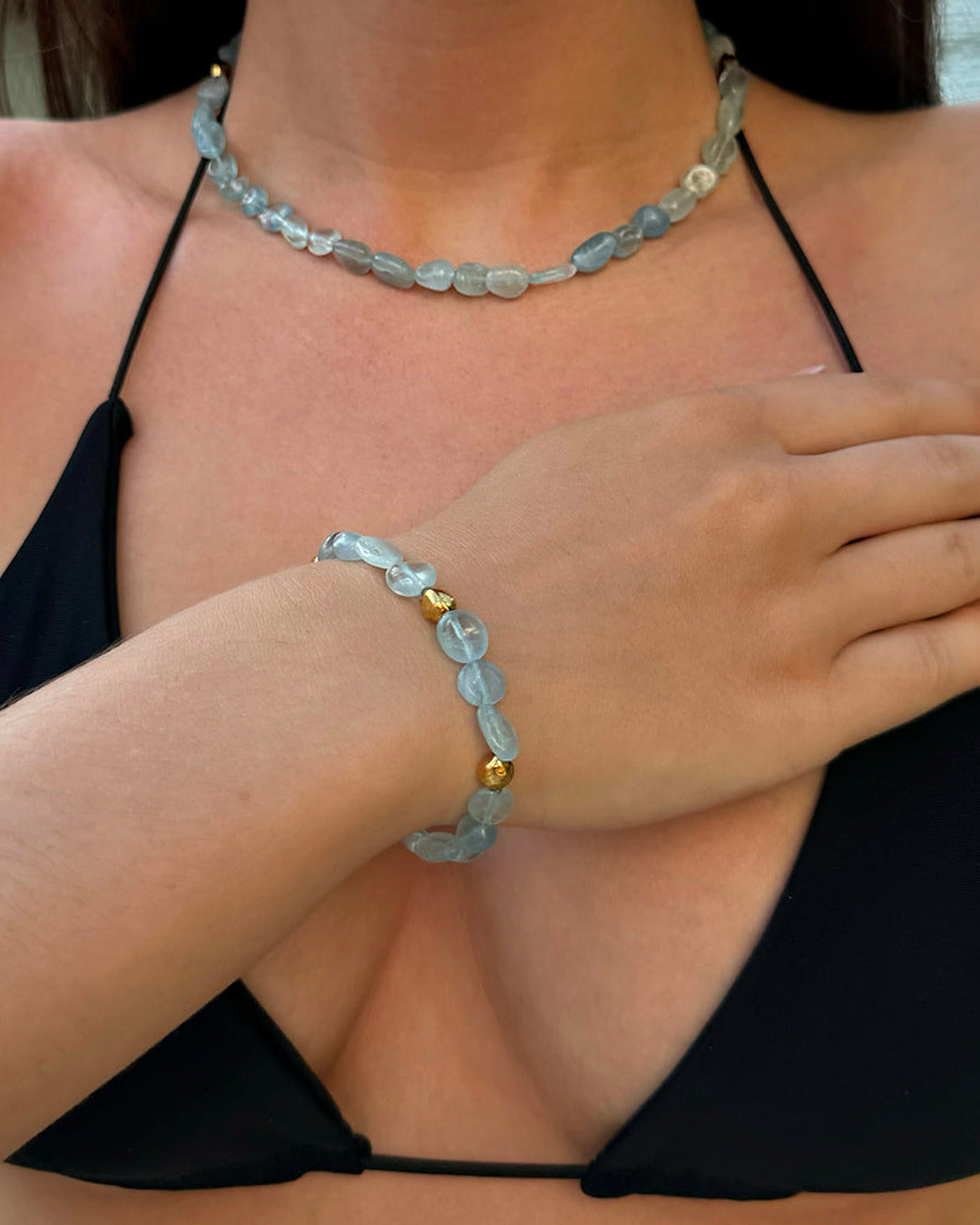 Blue Ocean Gold Necklace