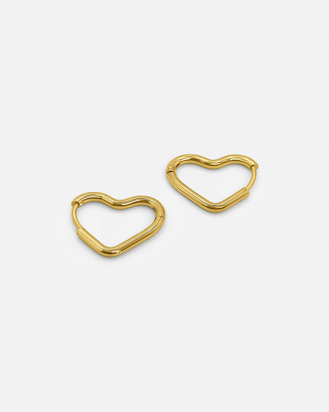 Mini Heart Hoops Gold