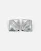 Textured Cube Earrings Silver