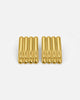 Long Ribbed Earrings Gold