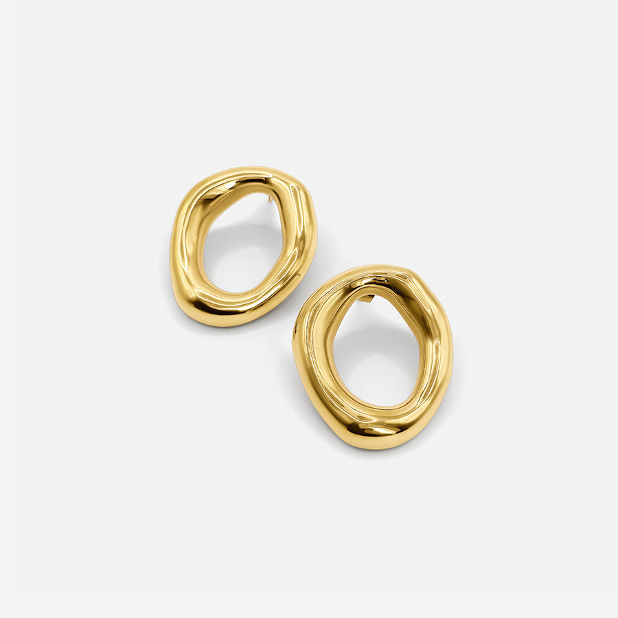 Gold Open Oval Earrings (Bundle)