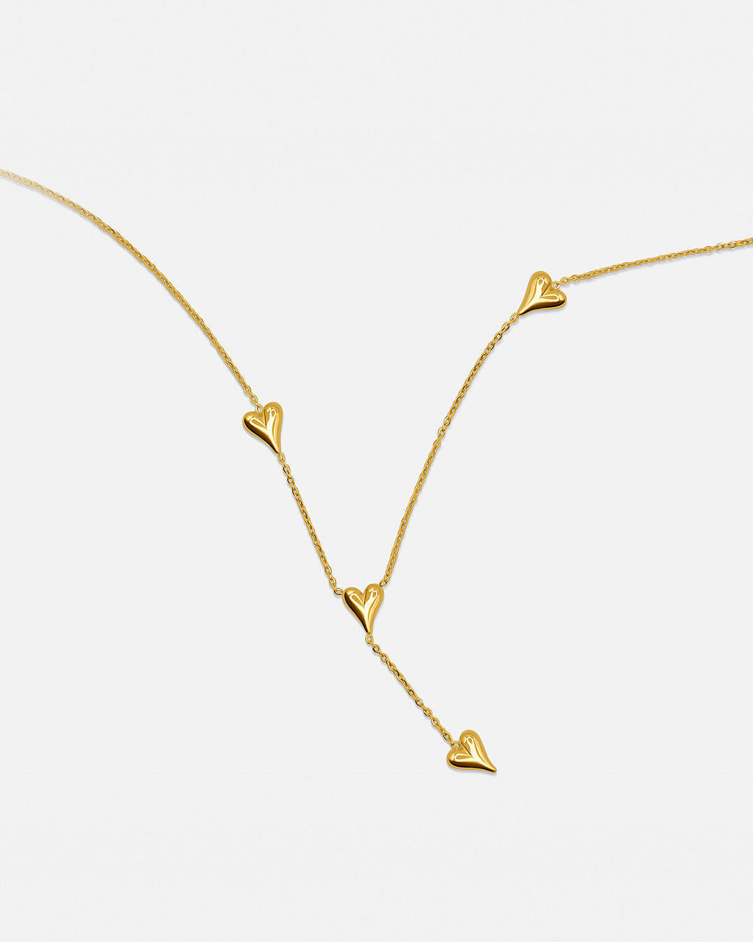 Love Heart Drop Necklace - Gold
