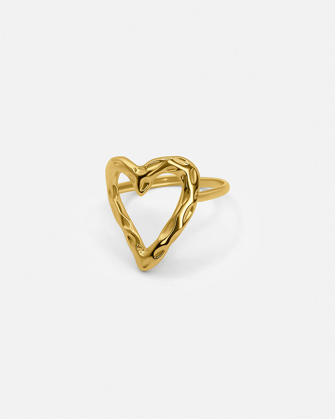 Adjustable Textured Heart Ring