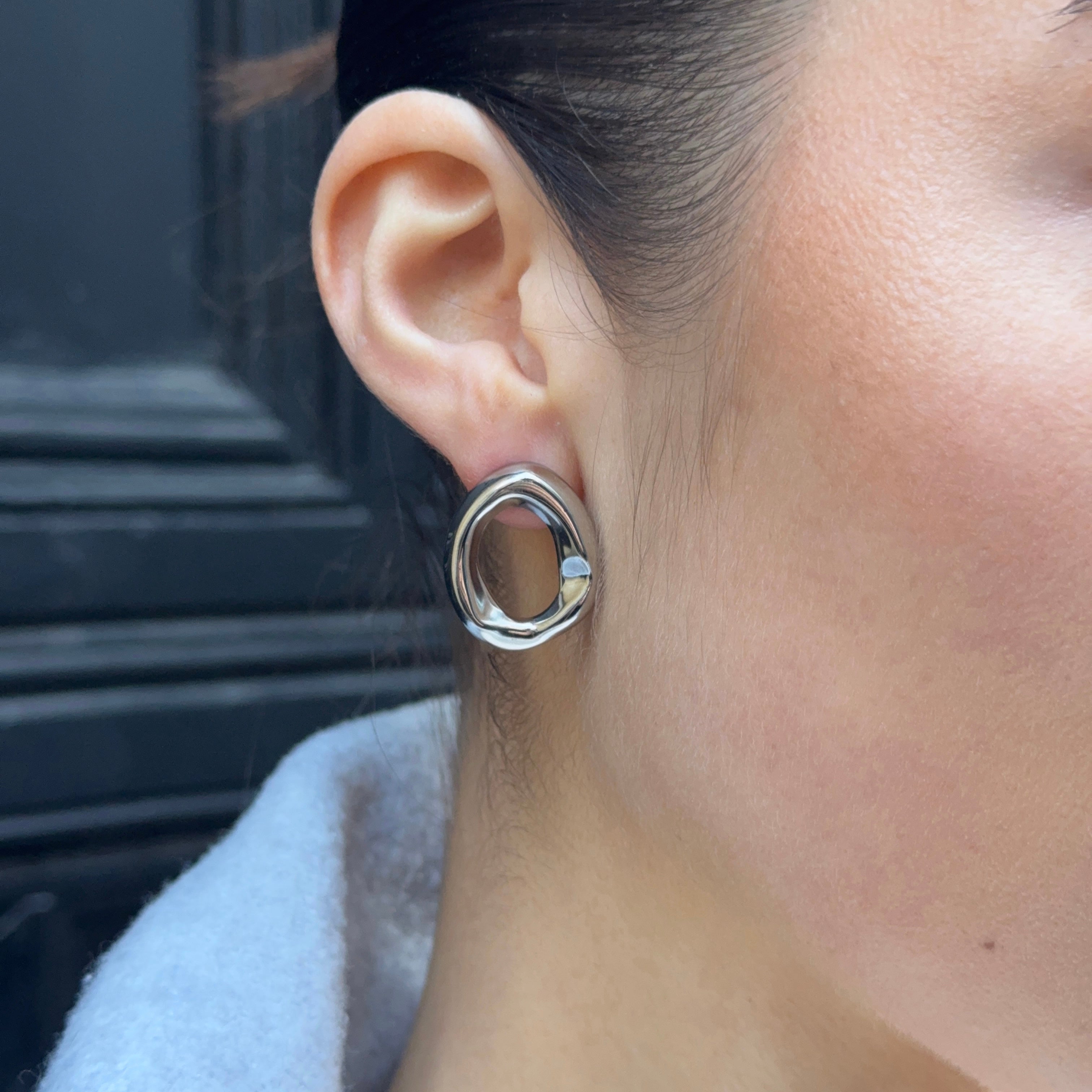 Mini Open Oval Earrings Silver (Bundle)