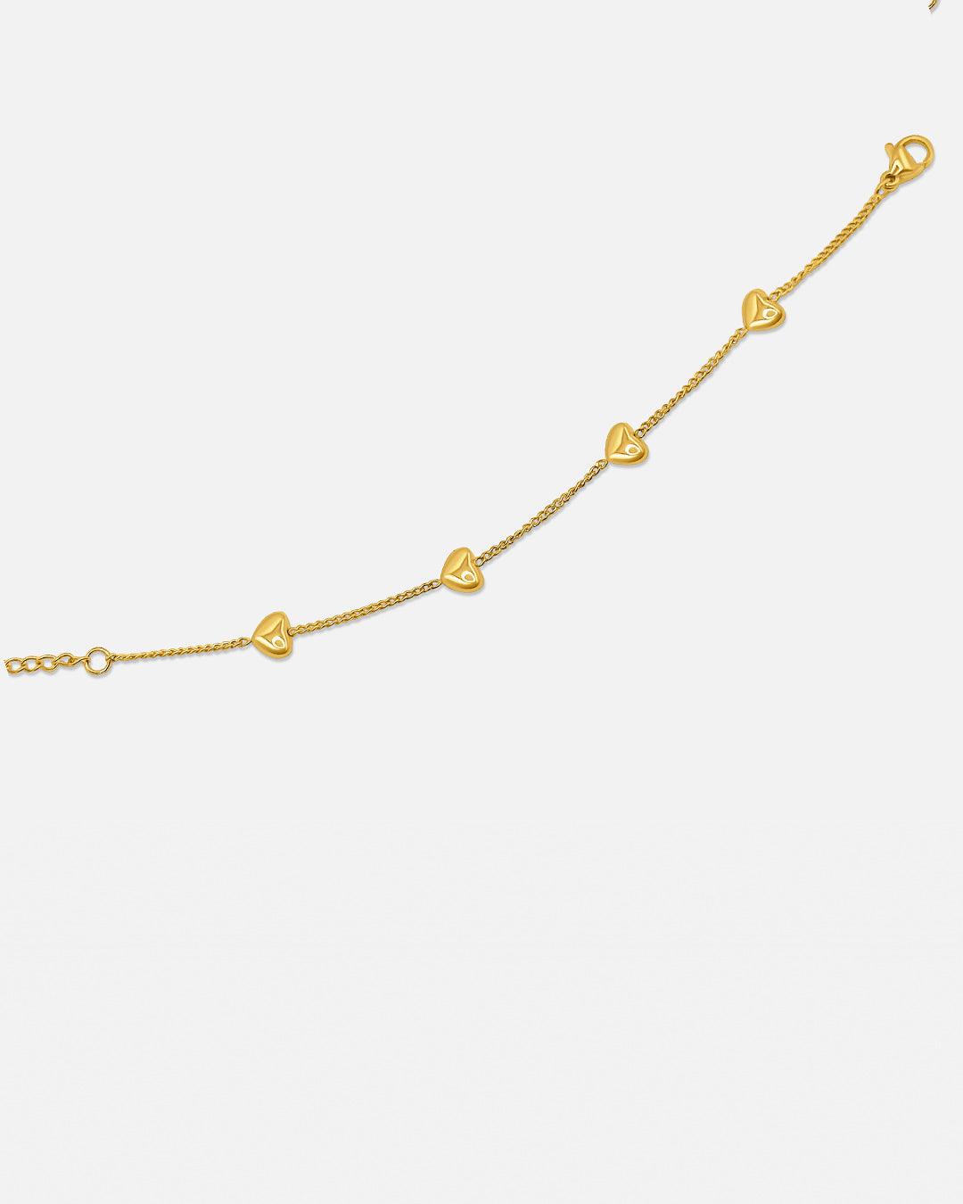 Mini Heart Chain Bracelet - Gold