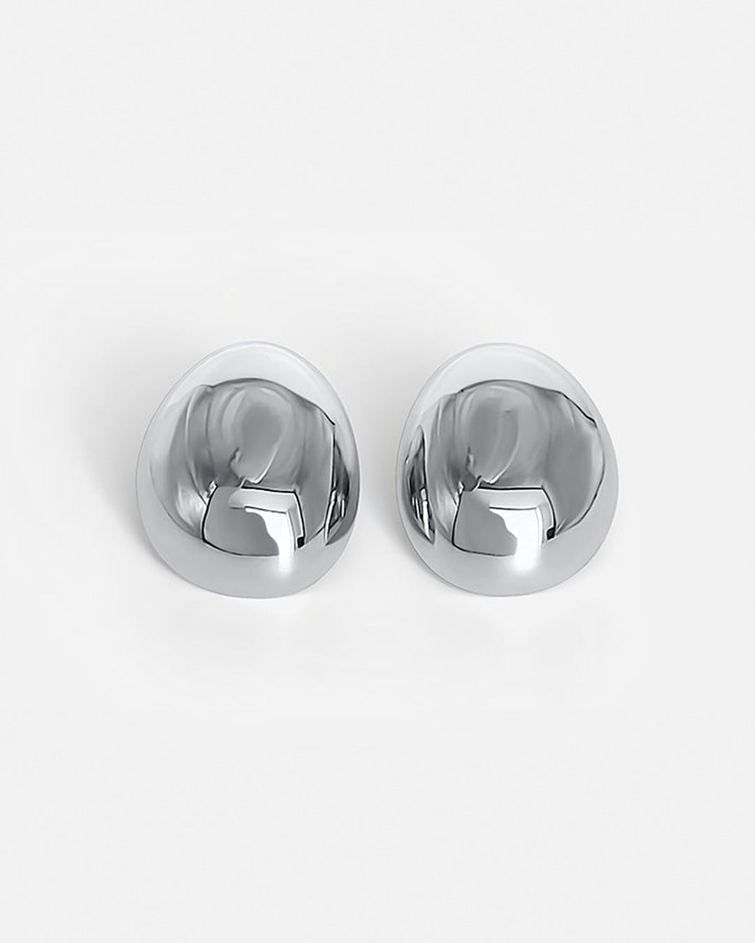 Silver Oval Earrings