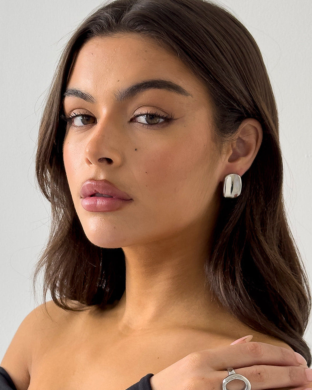 Rectangular Studs Silver