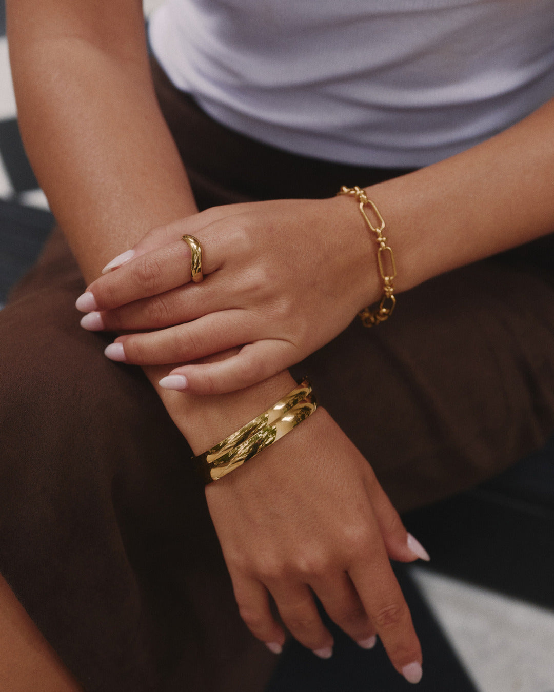 Large Stacking Bangle - Gold