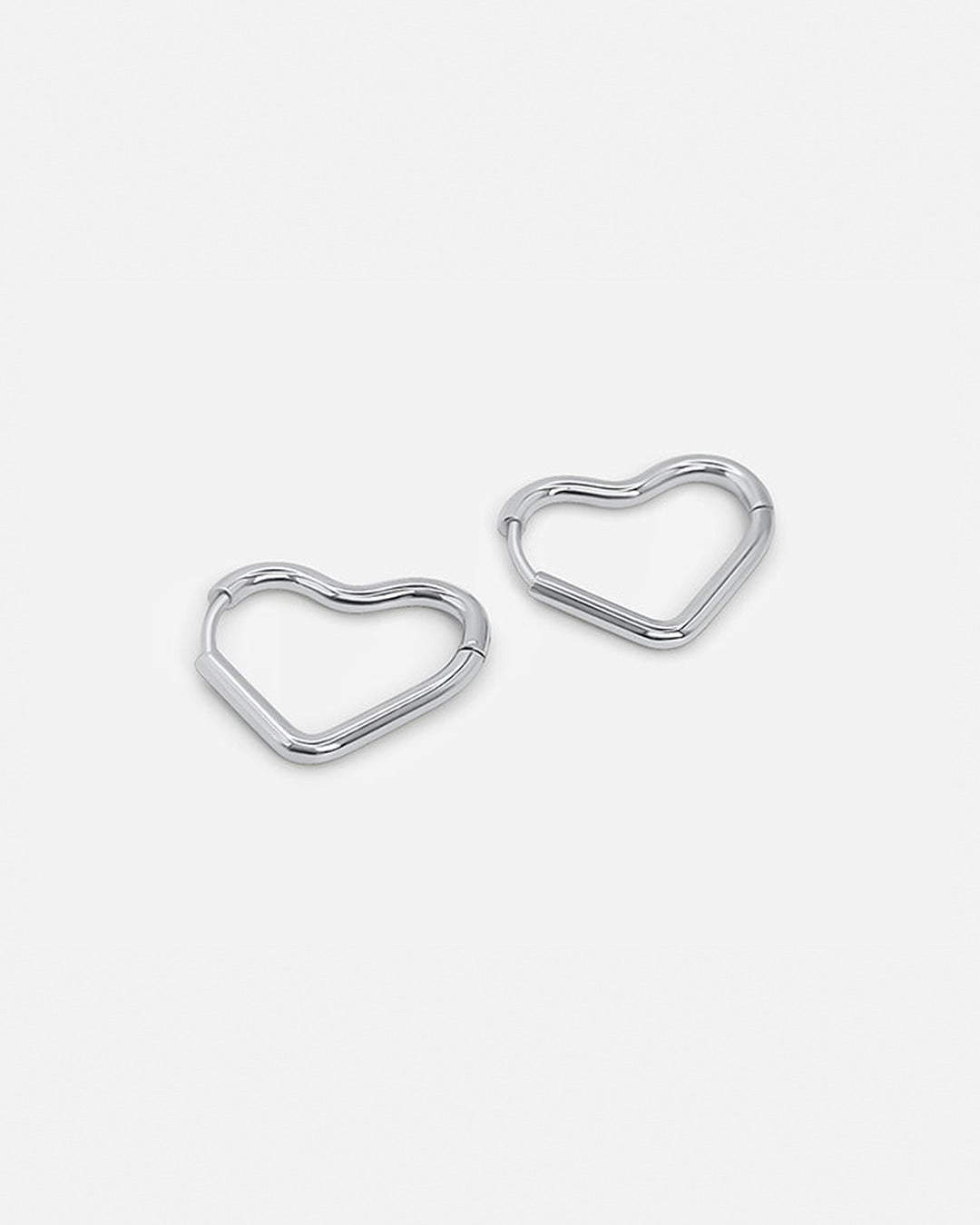 Mini Heart Hoops Silver