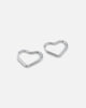 Mini Heart Hoops Silver