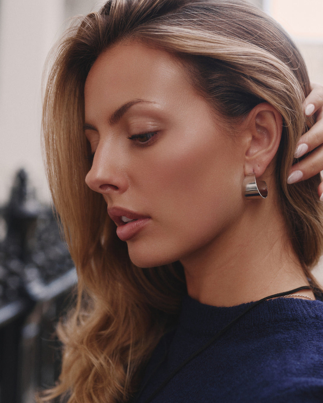 Glossy Hoops Silver