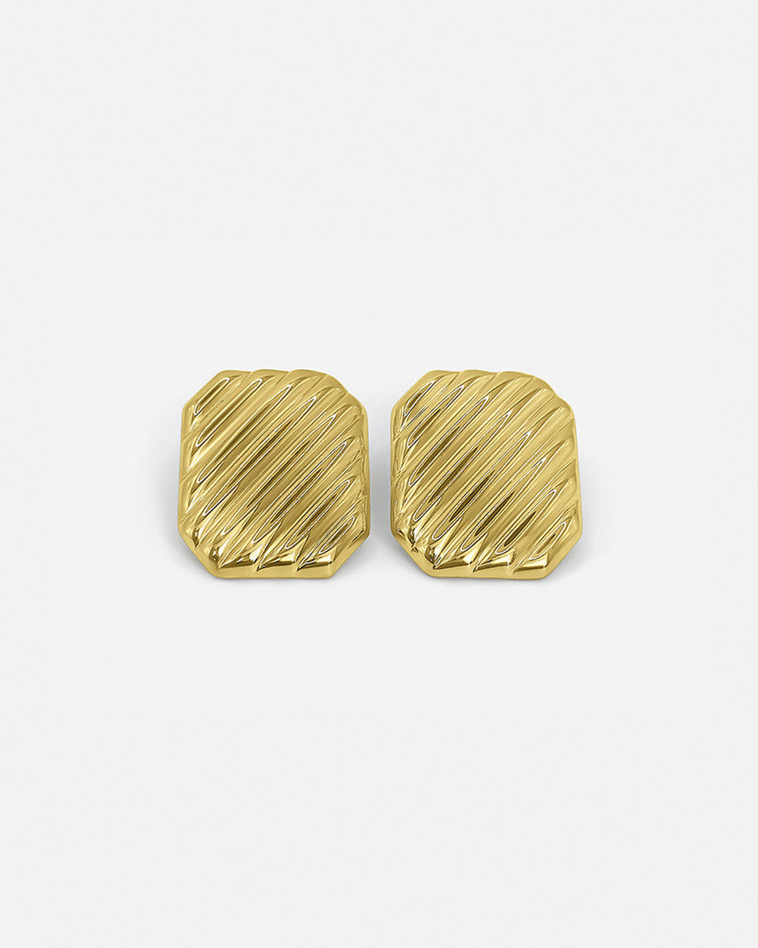 Ribbed Earrings Gold