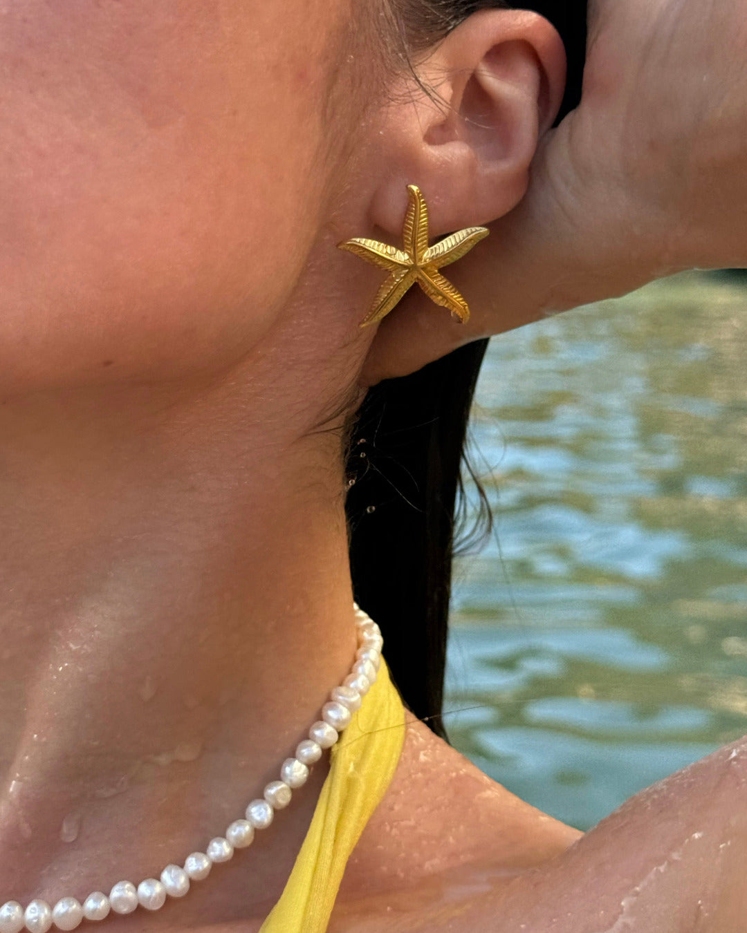 Gold Starfish Earrings