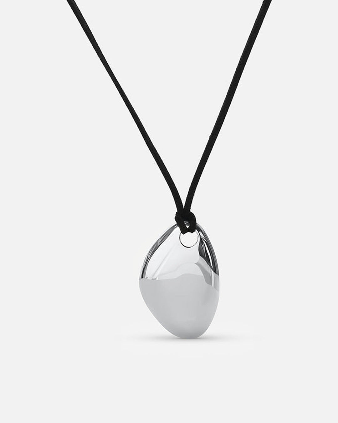 Cord Pendant Necklace - Silver