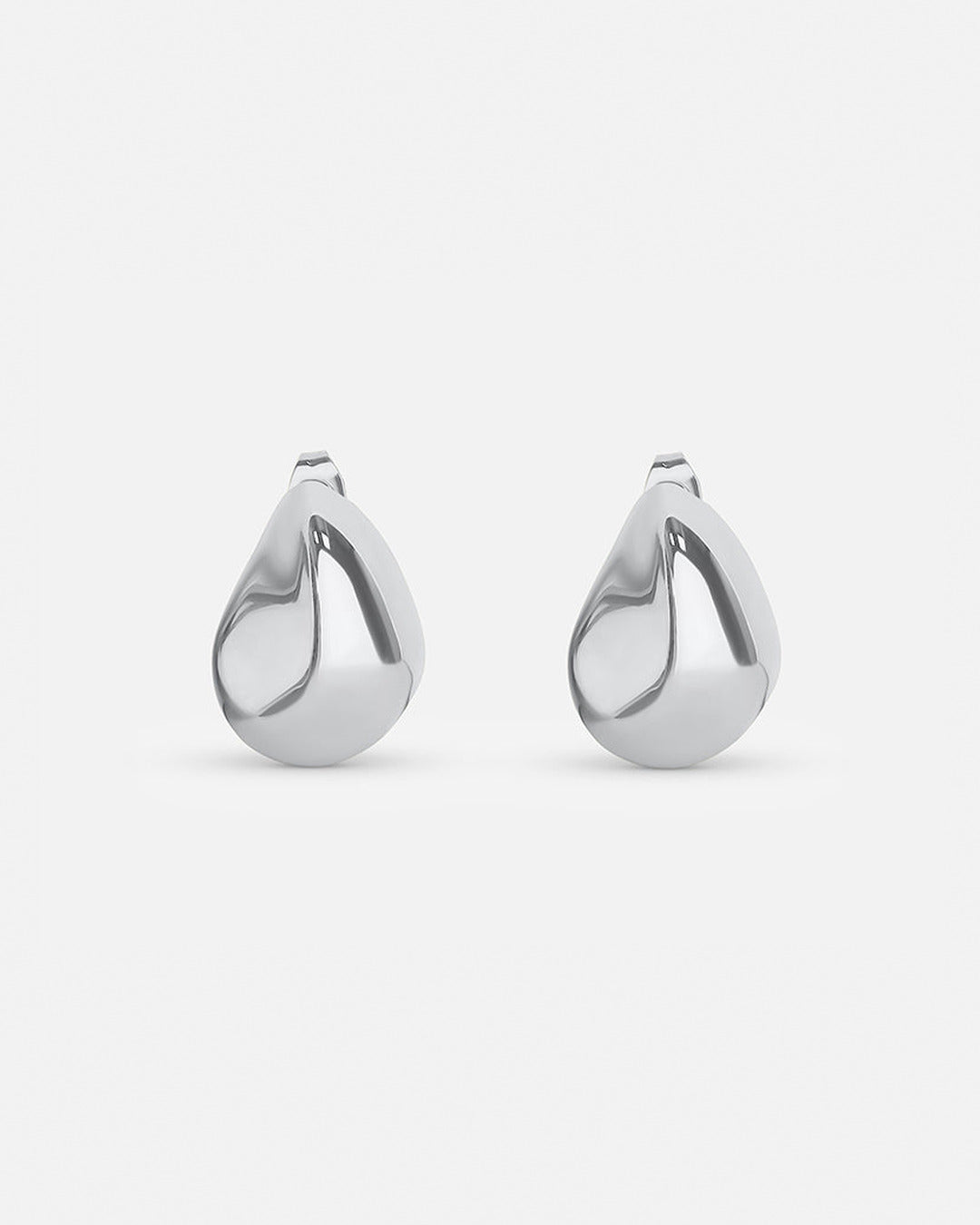 Pebble Tear Drop Earring - Silver