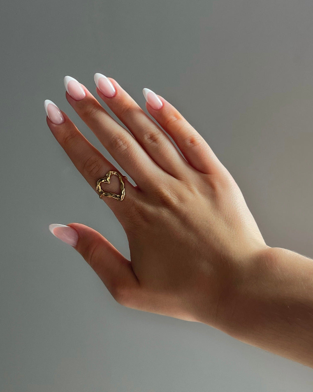 Adjustable Textured Heart Ring