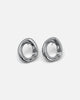 Mini Open Oval Earrings Silver