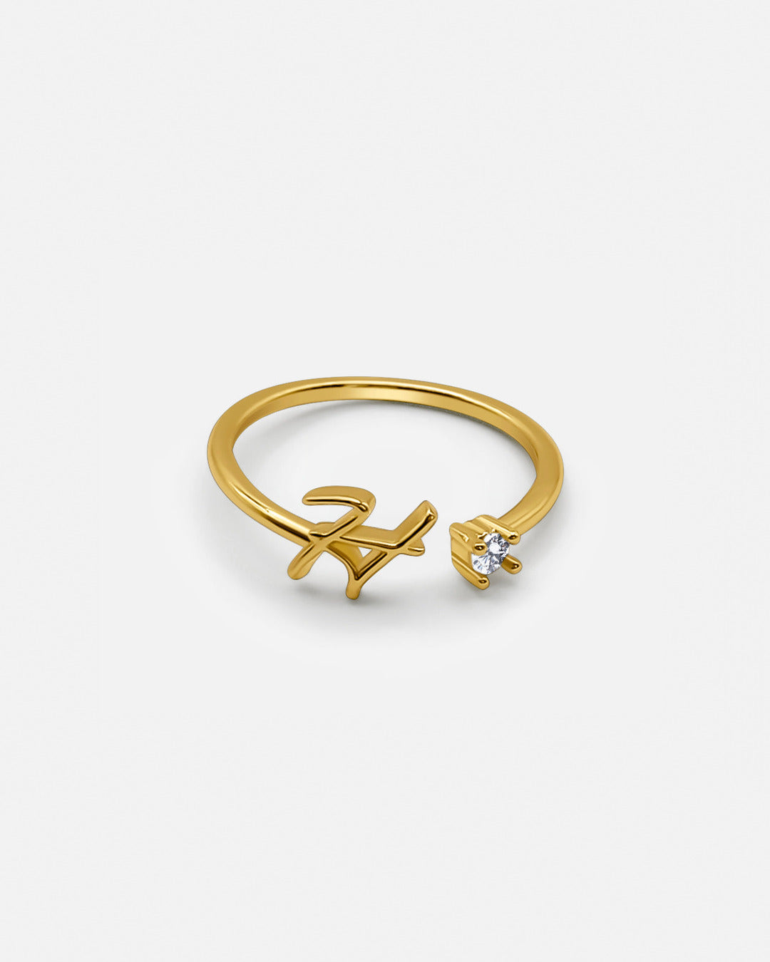 Adjustable Custom Initial Ring - Gold