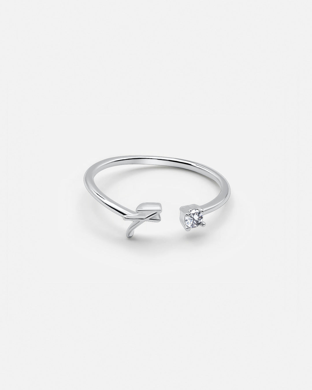 Adjustable Custom Initial Ring - Silver