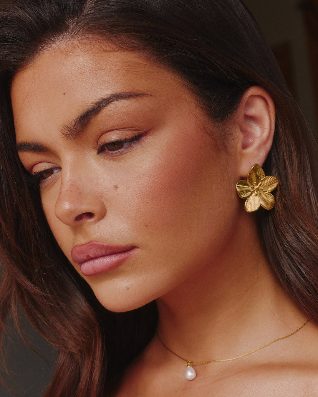 Flower Earrings Gold