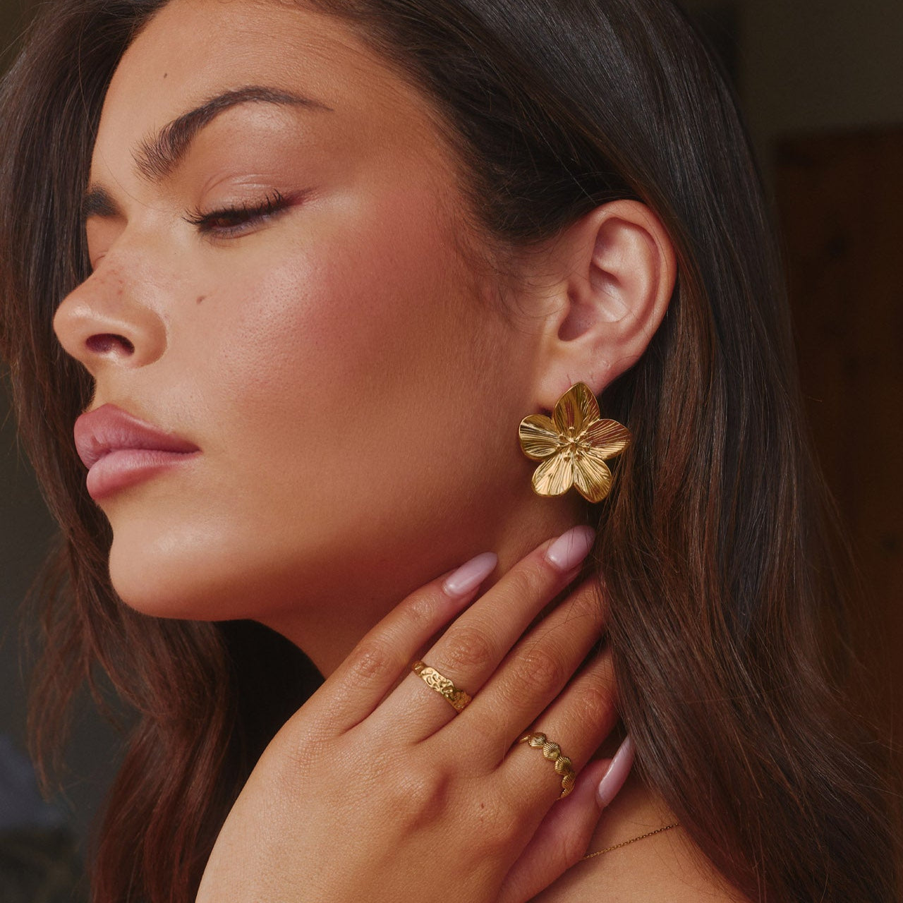 Flower Earrings Gold (Bundle)