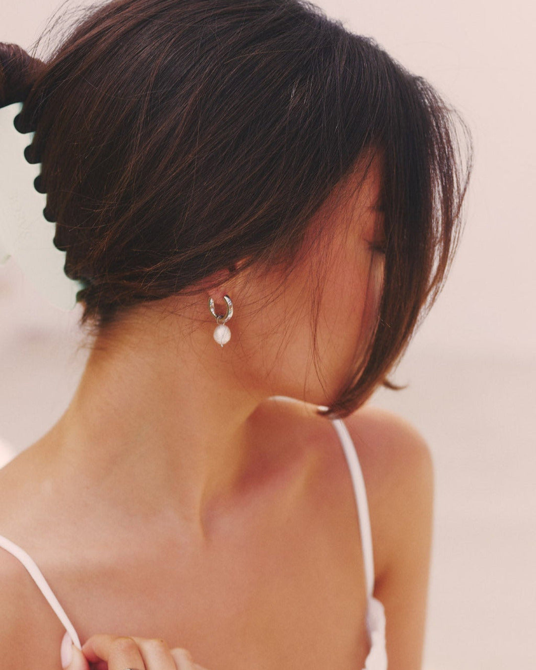 Pearl Drop Earrings - Silver