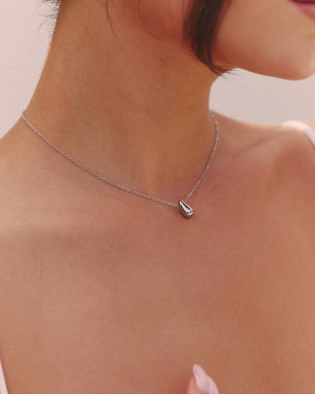 Mini Drop Necklace - Silver