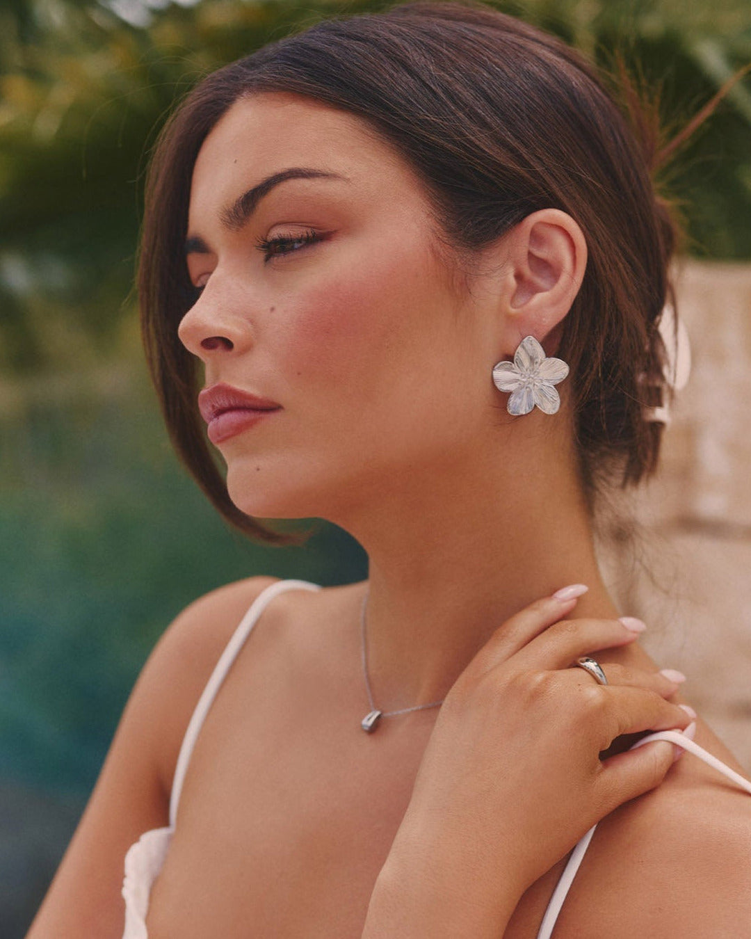 Flower Earrings Silver