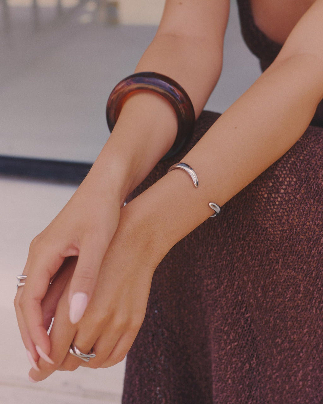 Contour Cuff Bracelet - Silver