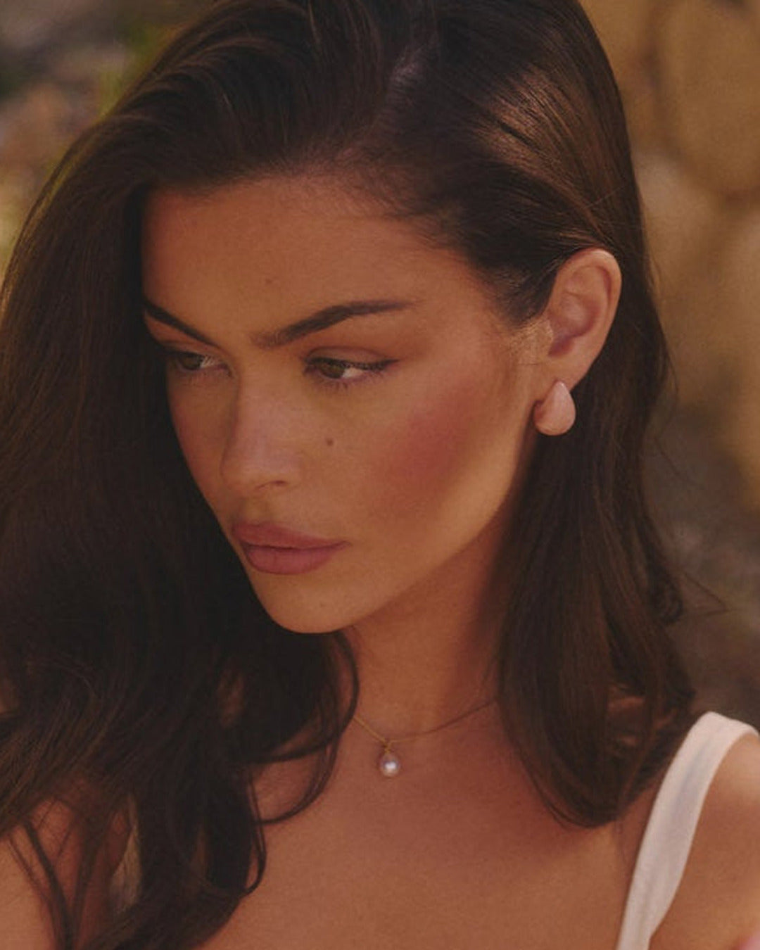 Blush Tear Drop Earring
