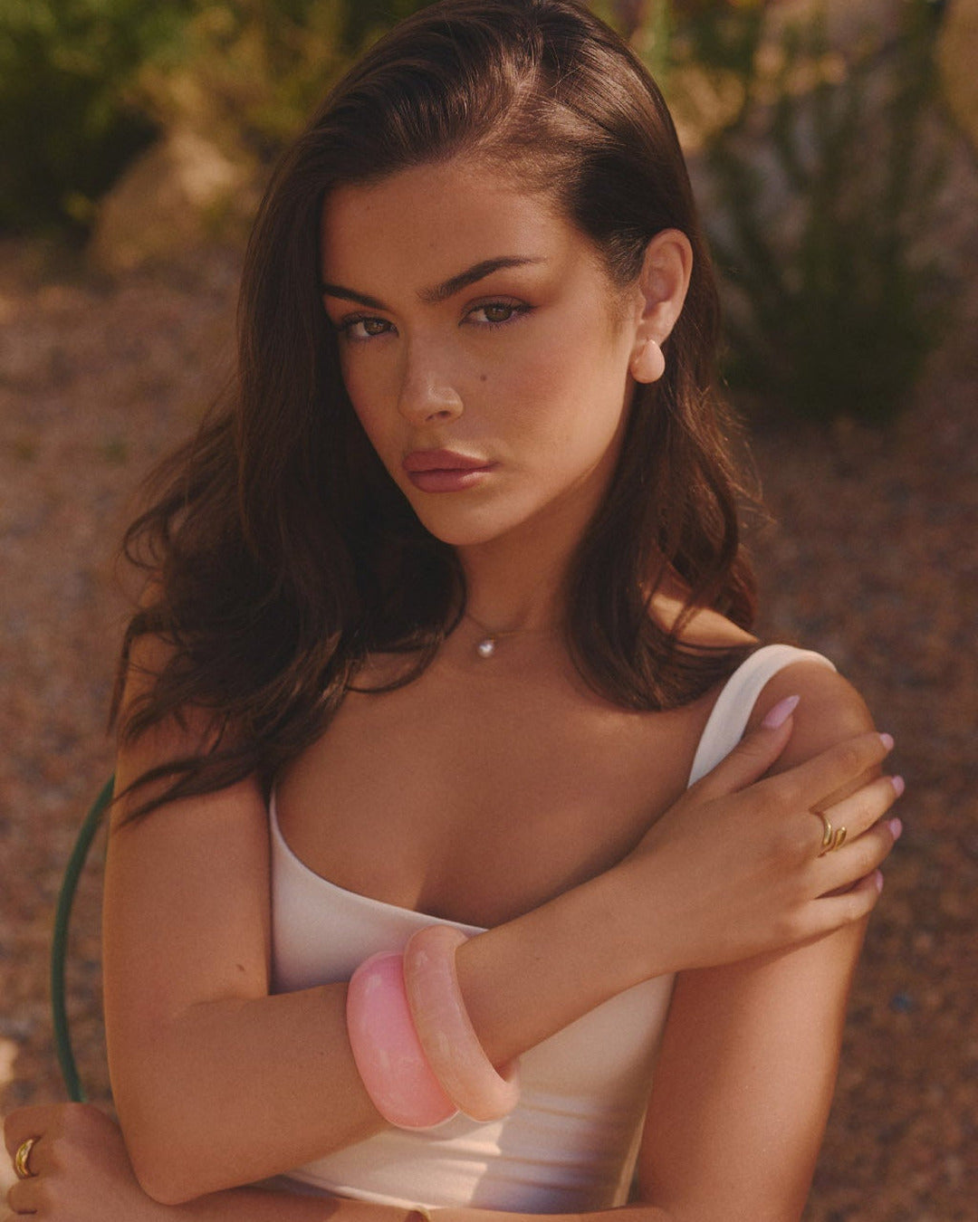 Blush Tear Drop Earring